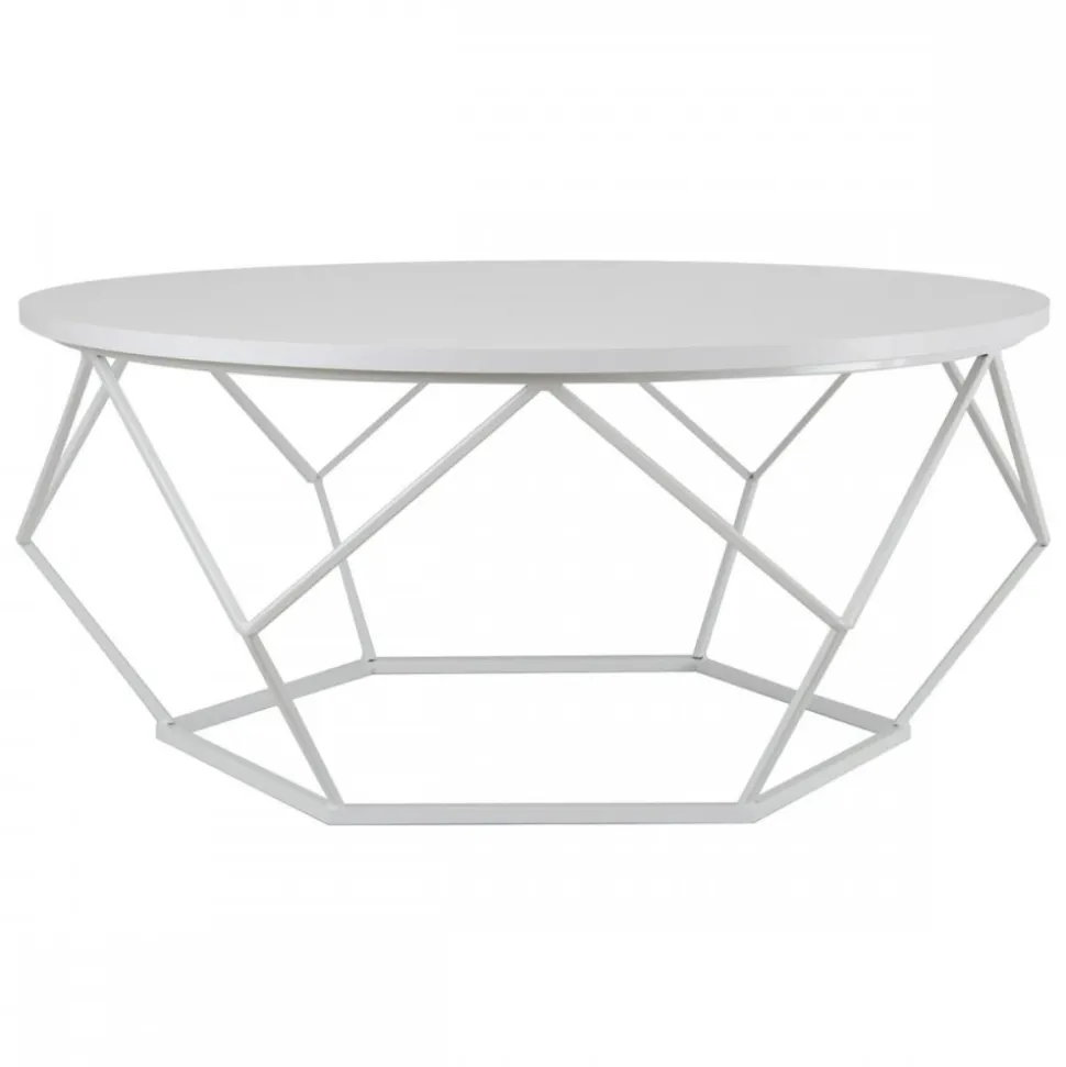Stolik kawowy Diamond 90 cm biały GLAMOUR