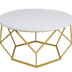 Stolik kawowy Diamond 70 cm złoto biały GLAM
