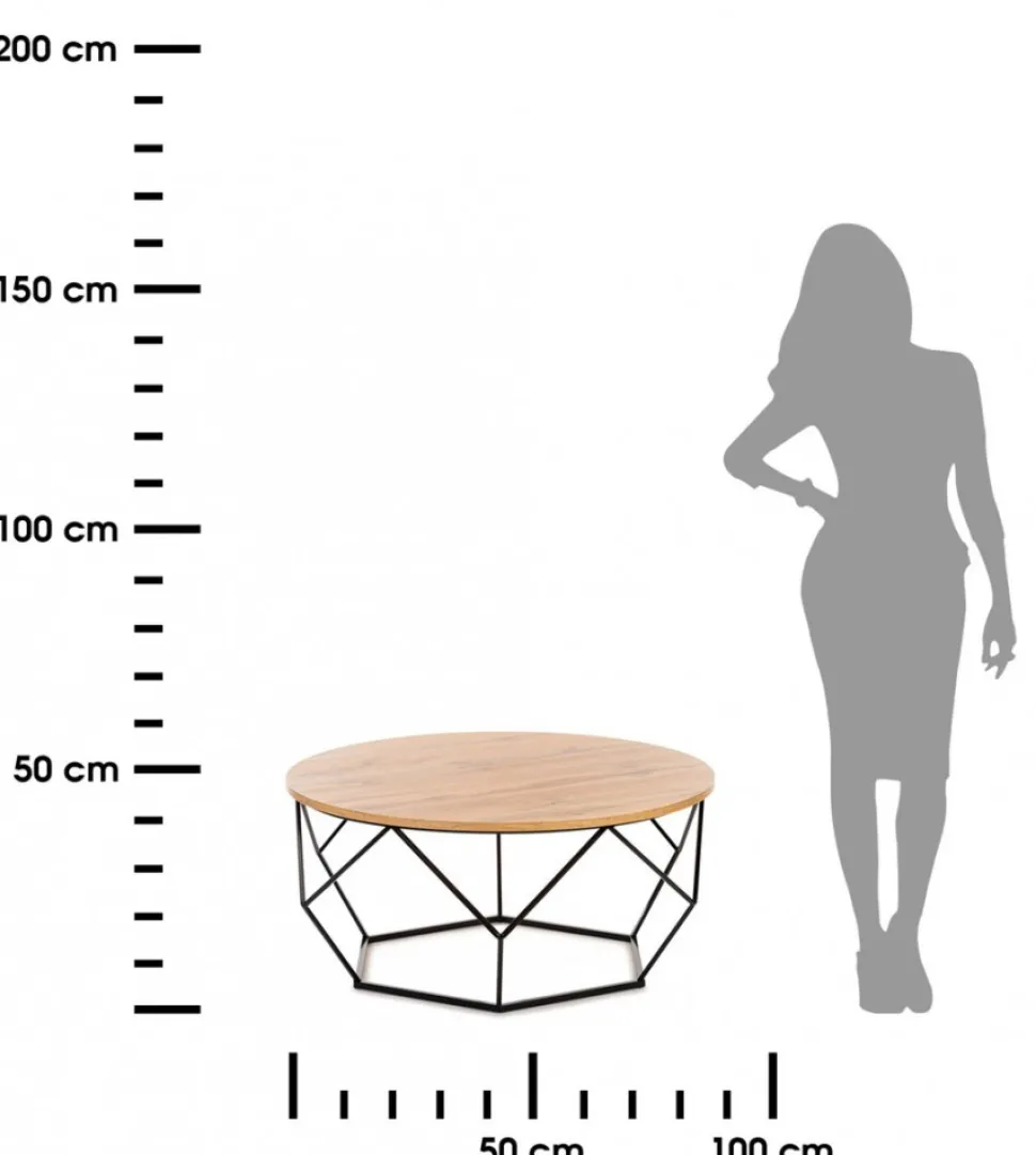 Stolik kawowy Diamond 90 cm Dąb Lancelot LOFT