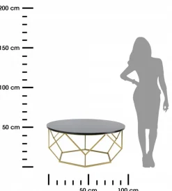 Stolik kawowy Diamond 90 cm złoto czarny GLAM