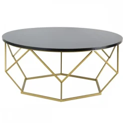 Stolik kawowy Diamond 90 cm złoto czarny GLAM