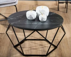 Stolik kawowy Diamond 70cm MARMUR czarny LOFT