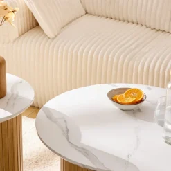 Stolik kawowy Homelya 45 cm biały marmur