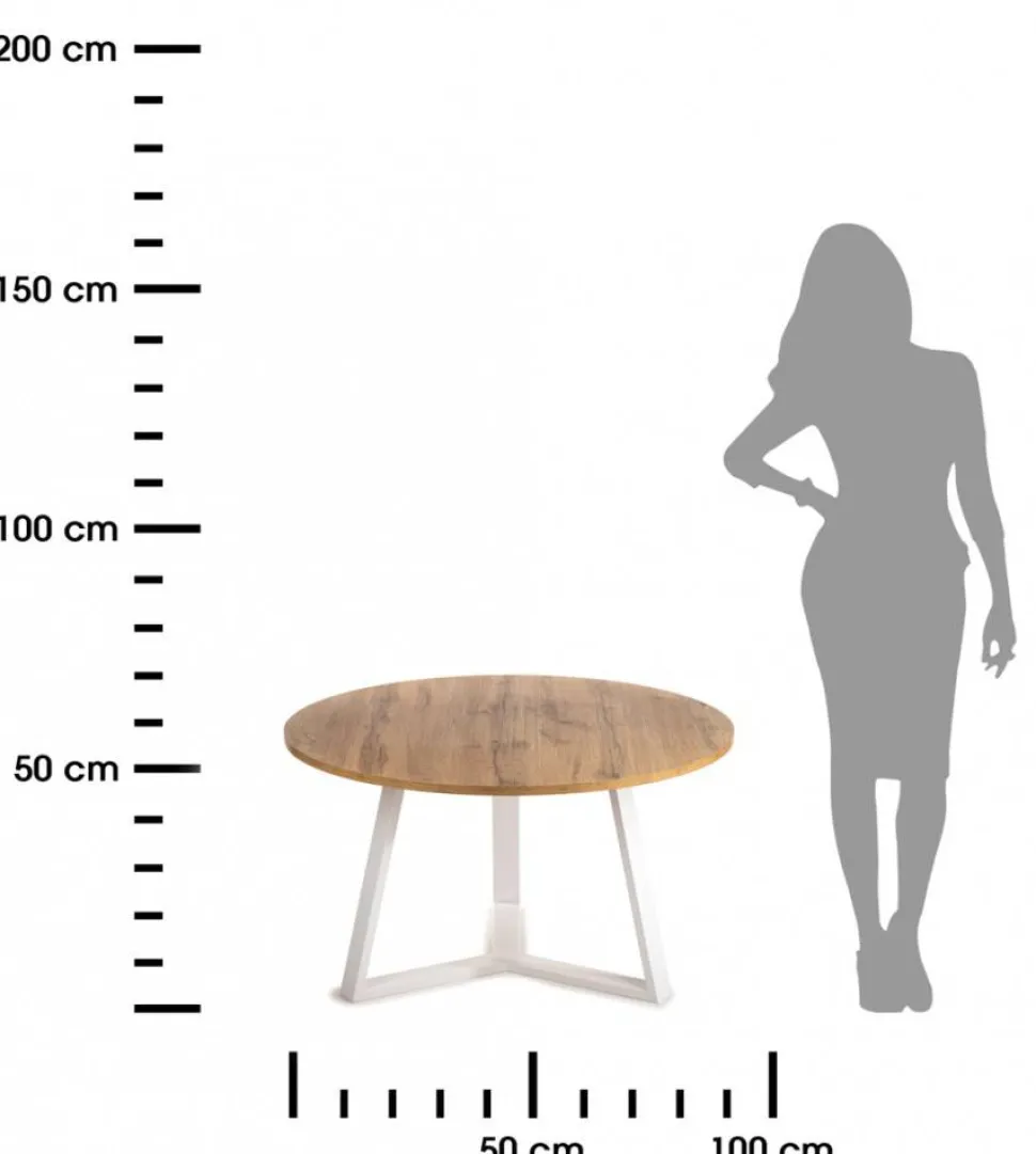Stolik kawowy TRILEG 90 cm dąb lancelot