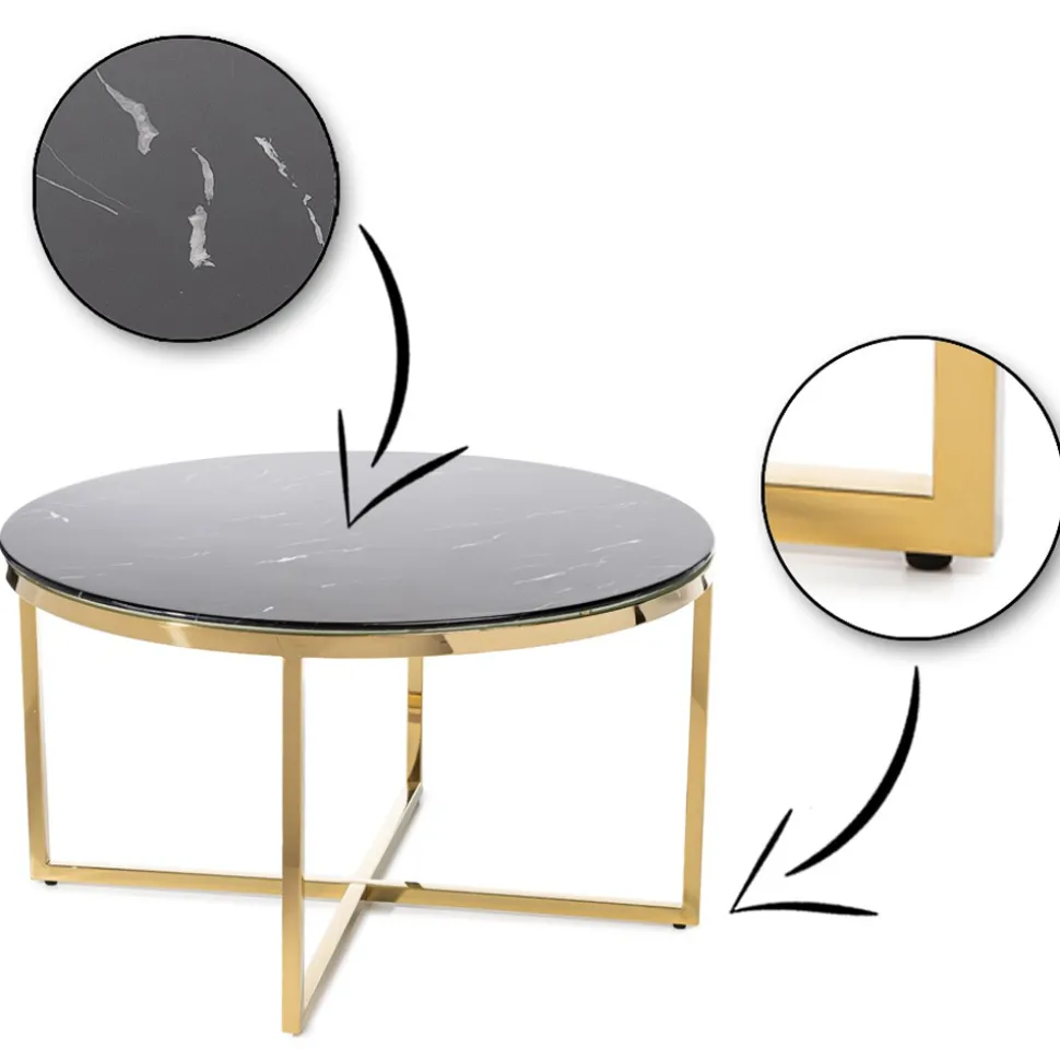 Stolik kawowy Vertigo Gold Black 80 cm
