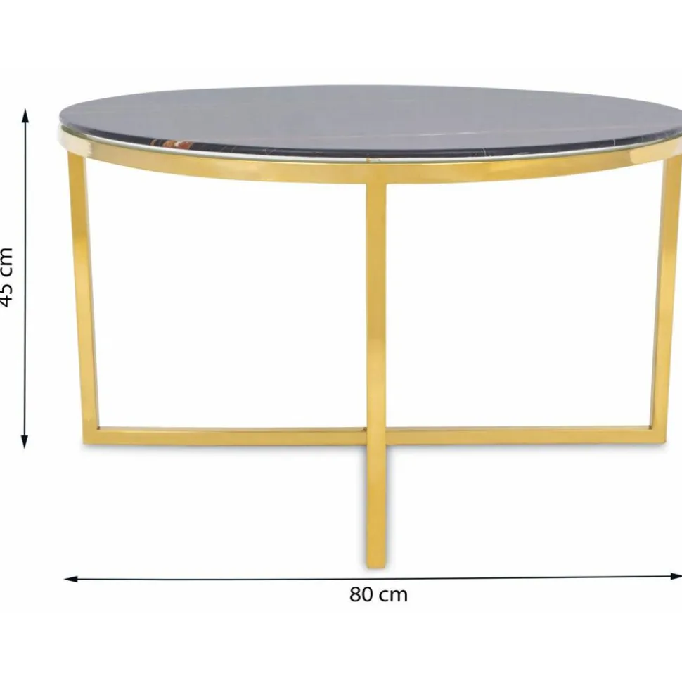Stolik kawowy Vertigo Gold Black 80 cm