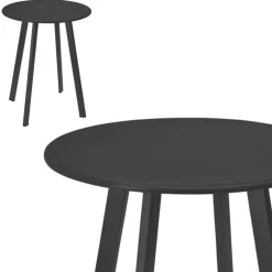 Stolik metalowy okrągły szary mat 40 cm