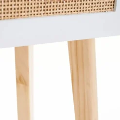 Stolik nocny z szufladką beżowo - biały 50 cm