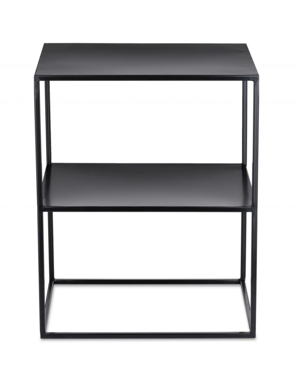 Stolik pomocniczy metalowy z półką LOFT 50 cm