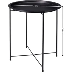 Stolik boczny metalowy czarny 47xh50 cm * HowHomely Online
