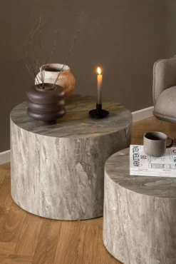 Stoliki kawowe Dice imitacja szarego szarego marmuru * Actona Outlet