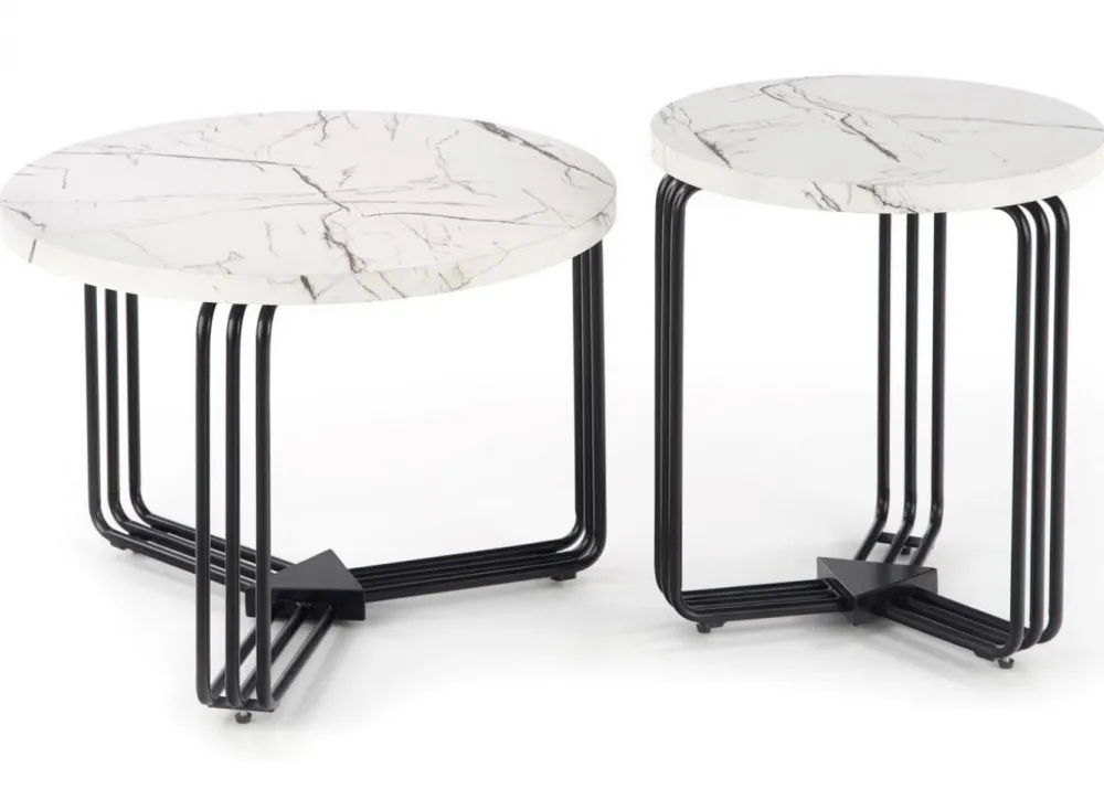 Stolik kawowy Antica White Marble 55 cm * Halmar