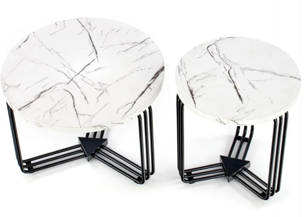 Stolik kawowy Antica White Marble 55 cm * Halmar
