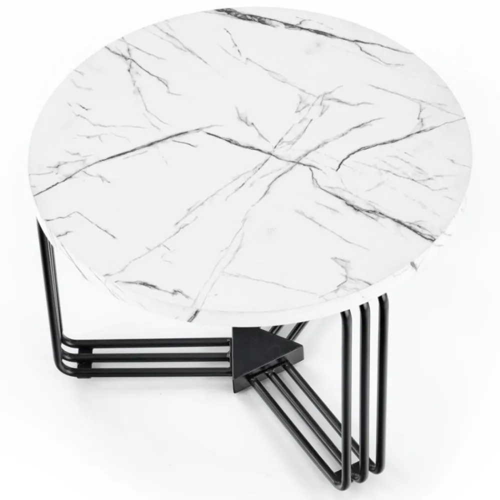 Stolik kawowy Antica White Marble 55 cm * Halmar