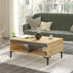 Stolik kawowy ARISTO kolor dąb antracyt * HowHomely Clearance
