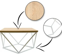 Stolik kawowy Curved 60 cm biały jasny * HowHomely