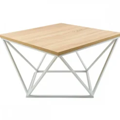 Stolik kawowy Curved 60 cm biały jasny * HowHomely