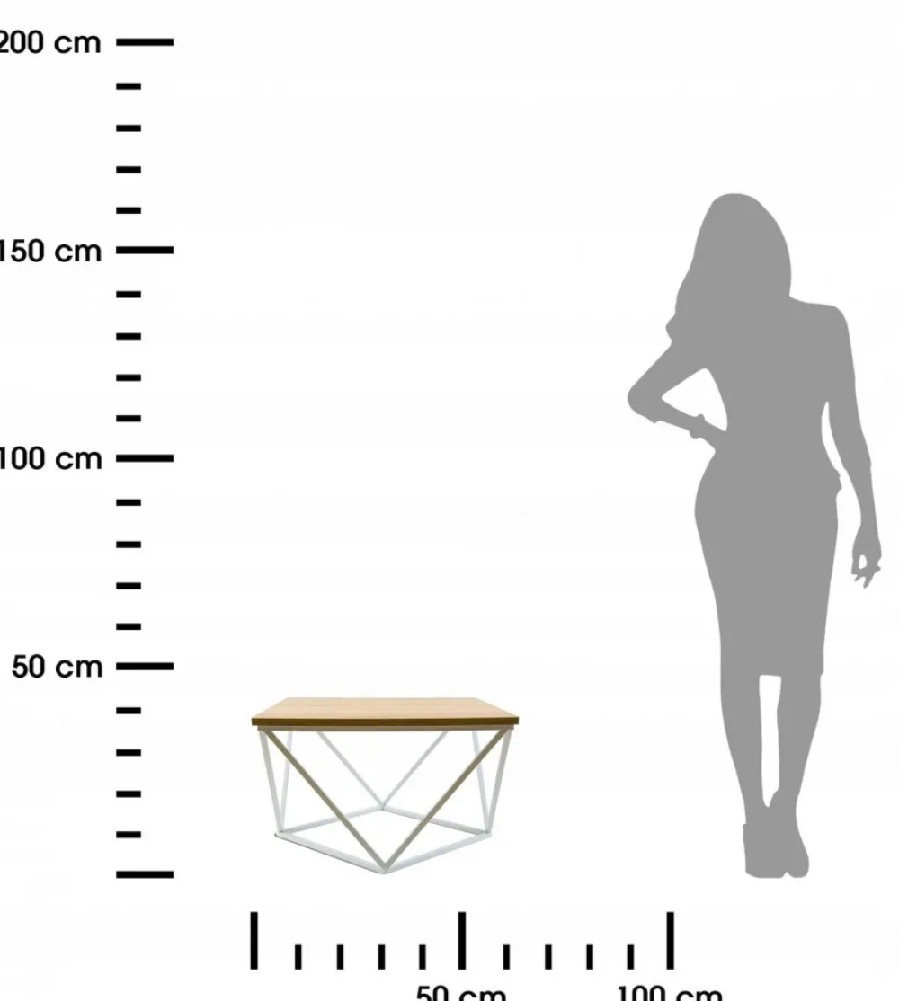 Stolik kawowy Curved 60 cm biały jasny * HowHomely
