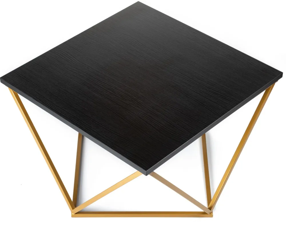 Stolik kawowy Curved 60 cm złoto czarny * HowHomely Best