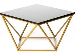 Stolik kawowy Curved 60 cm złoto czarny * HowHomely Best