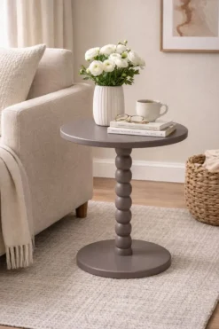 Stolik kawowy dekoracyjny taupe 35xh40 cm * HowHomely New
