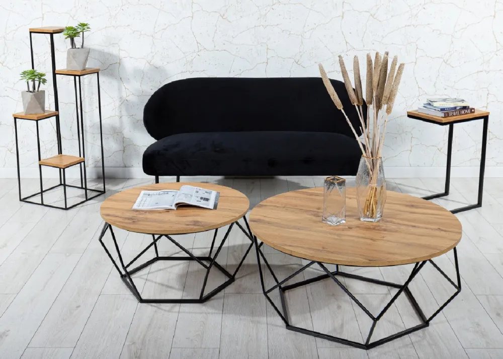 Stolik kawowy Diamond 70 cm Dąb Lancelot LOFT * HowHomely Sale