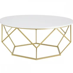 Stolik kawowy Diamond 90 cm złoto biały GLAM * HowHomely Best