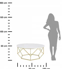 Stolik kawowy Diamond 90 cm złoto biały GLAM * HowHomely Best