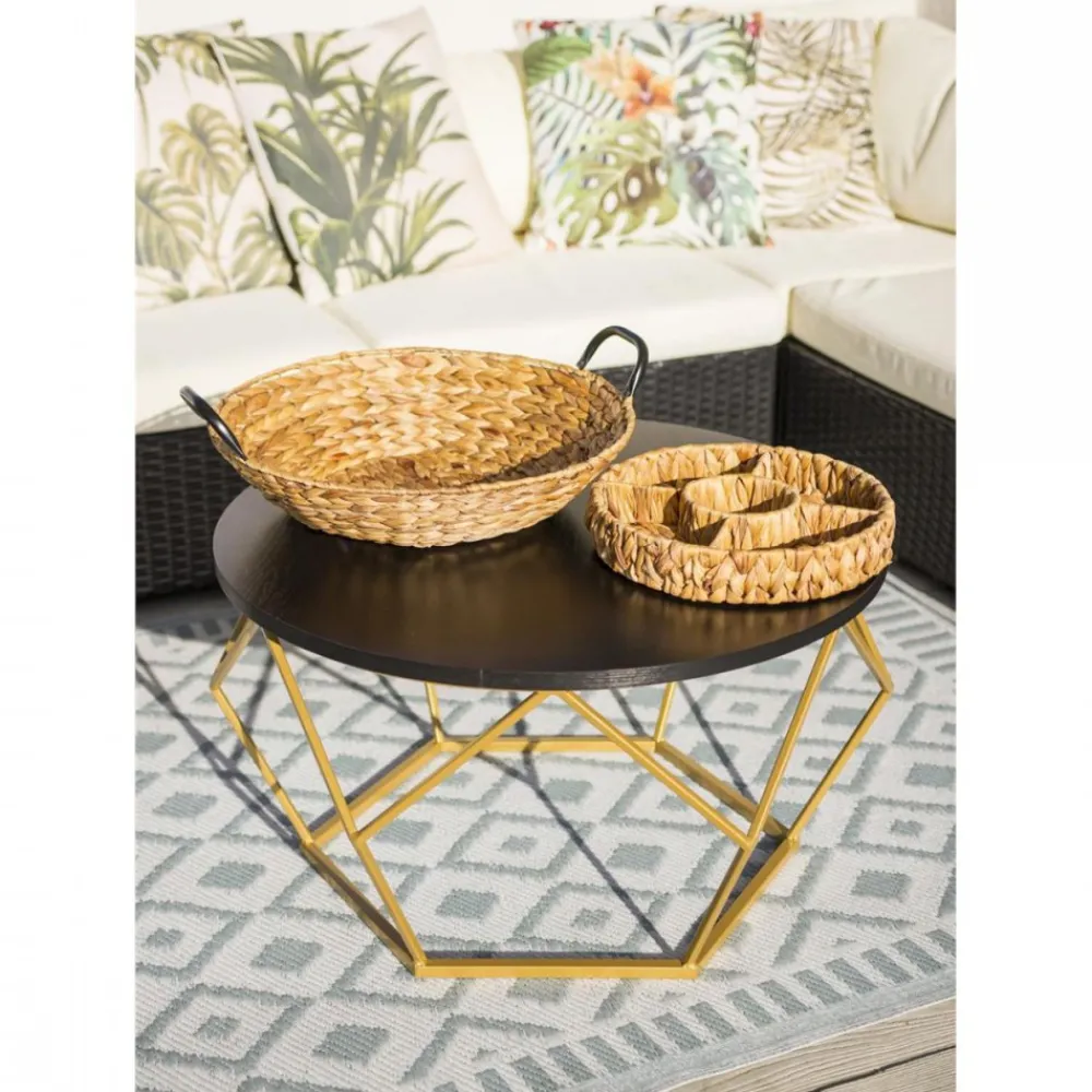 Stolik kawowy Diamond 70 cm złoto czarny LOFT * HowHomely Best