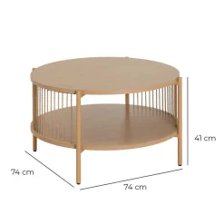 Stolik kawowy GAIA w naturalnym wykończeniu 74 cm * HowHomely Best