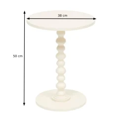 Stolik kawowy kość słoniowa 38cm Alix * Atmosphera Best