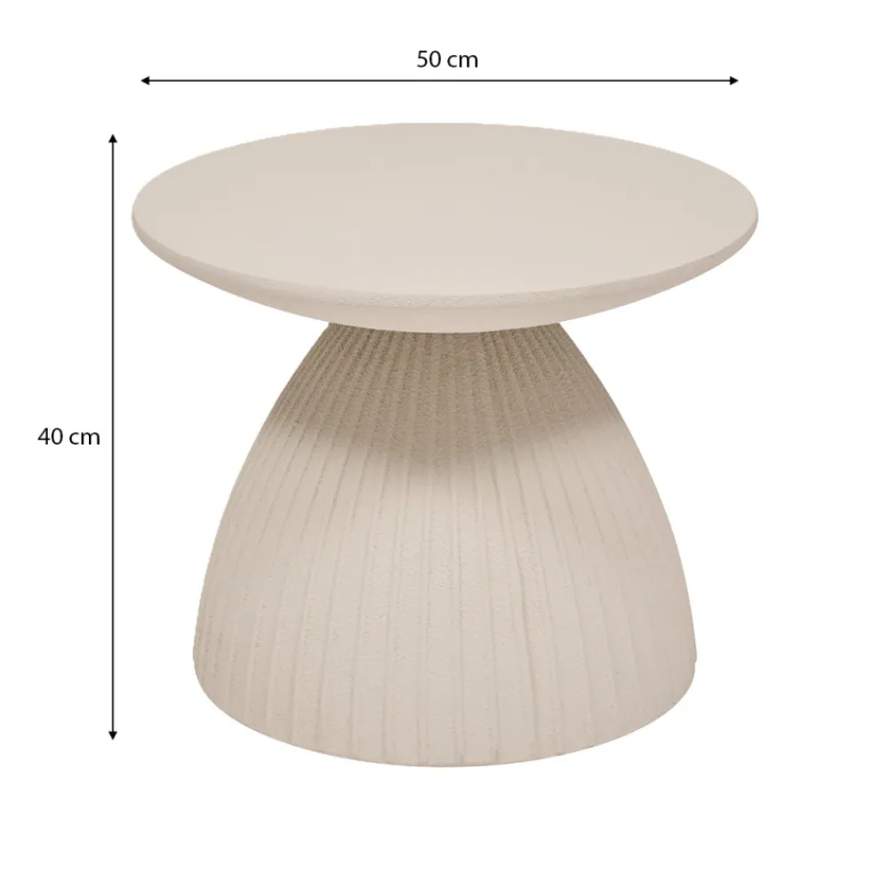 Stolik kawowy kość słoniowa Fylis 50 cm * Atmosphera Clearance