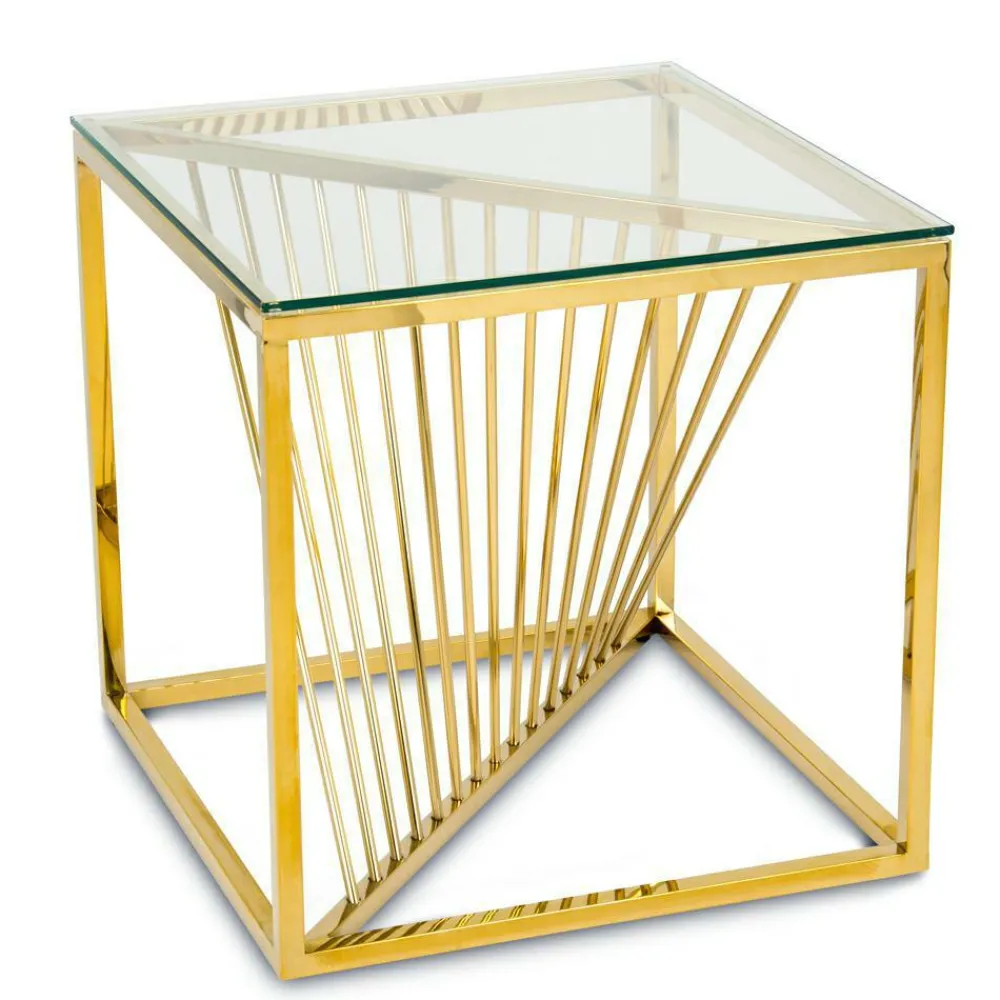 Stolik kawowy Laine Gold 55 cm * HowHomely Sale