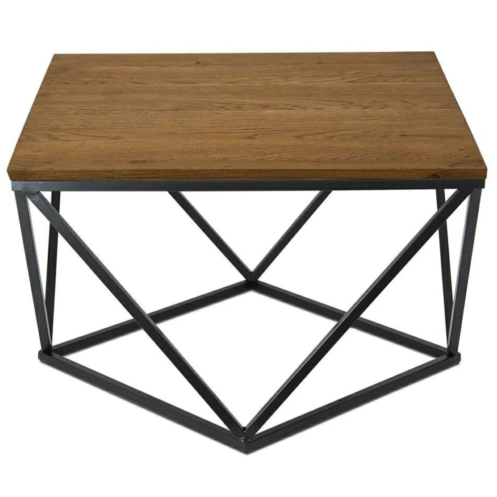 Stolik kawowy OakLoft 60cm cz. ciem. dąb * HowHomely Outlet