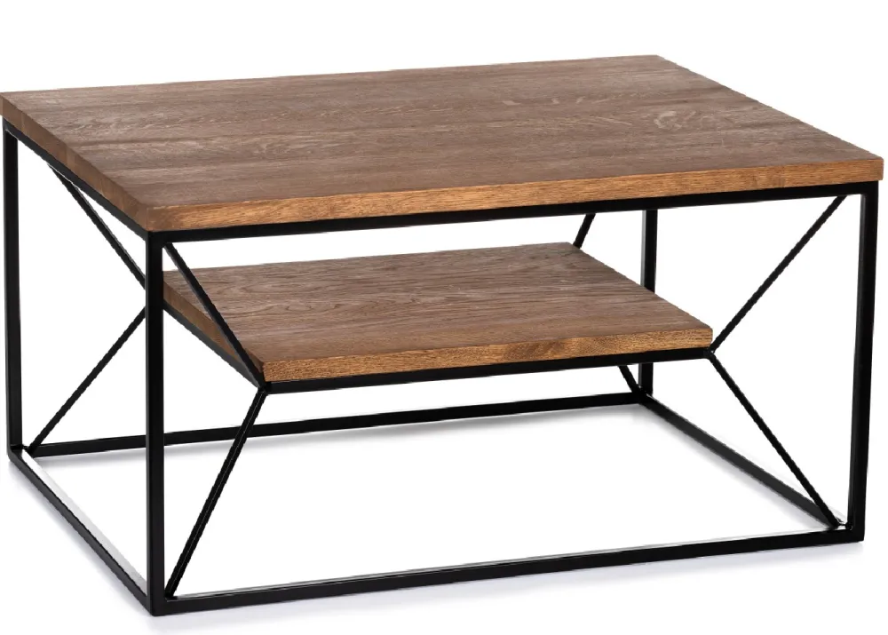 Stolik kawowy OakLoft 80 cm dębowy loft * HowHomely Best