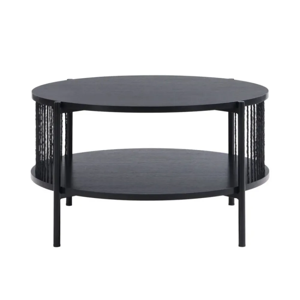 Stolik kawowy okrągły czarny MANILA 74 cm * HowHomely