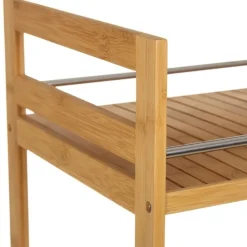 Stolik pomocniczy bambusowy na kółkach 2 półki 55x32x63 cm * HowHomely Best