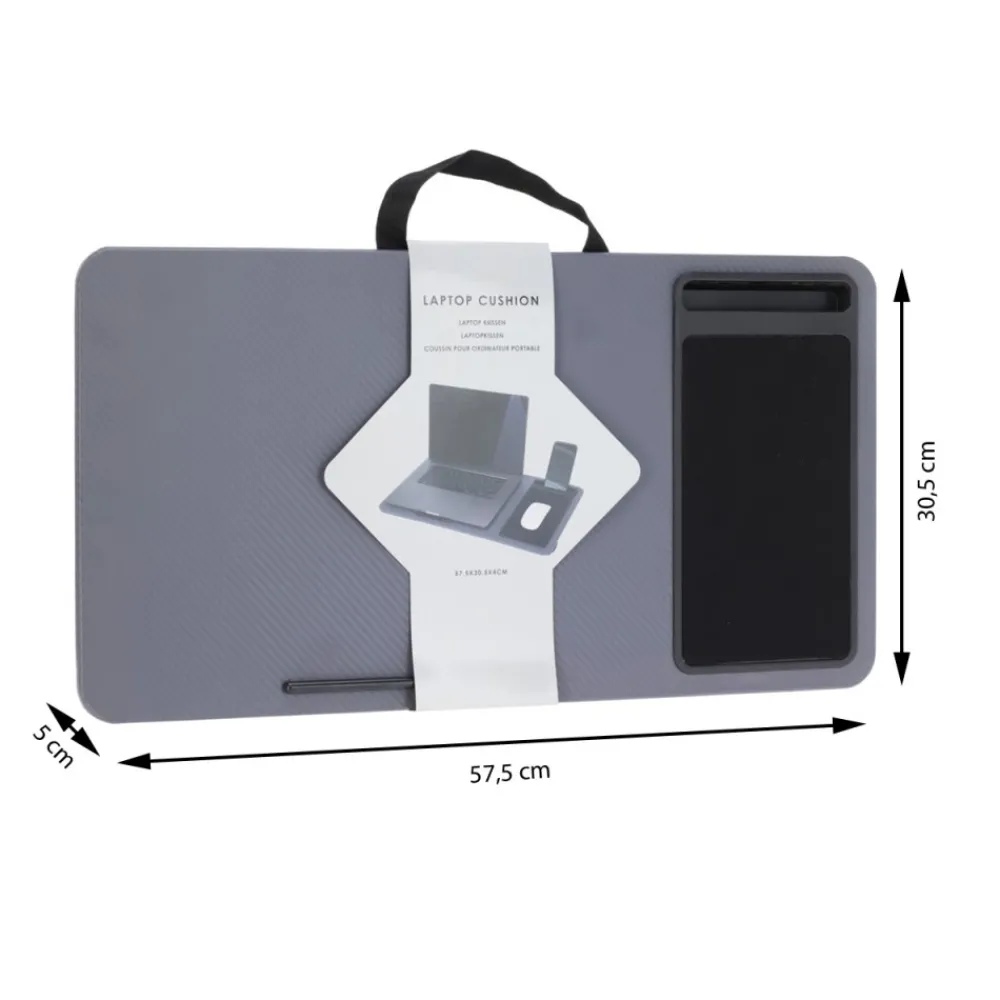 Stolik pomocniczy z tacą pod laptopa szary 57 x 30 cm * H&S Decoration