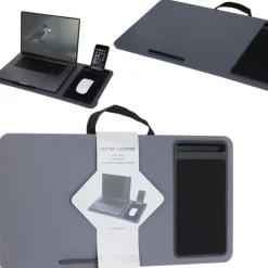 Stolik pomocniczy z tacą pod laptopa szary 57 x 30 cm * H&S Decoration