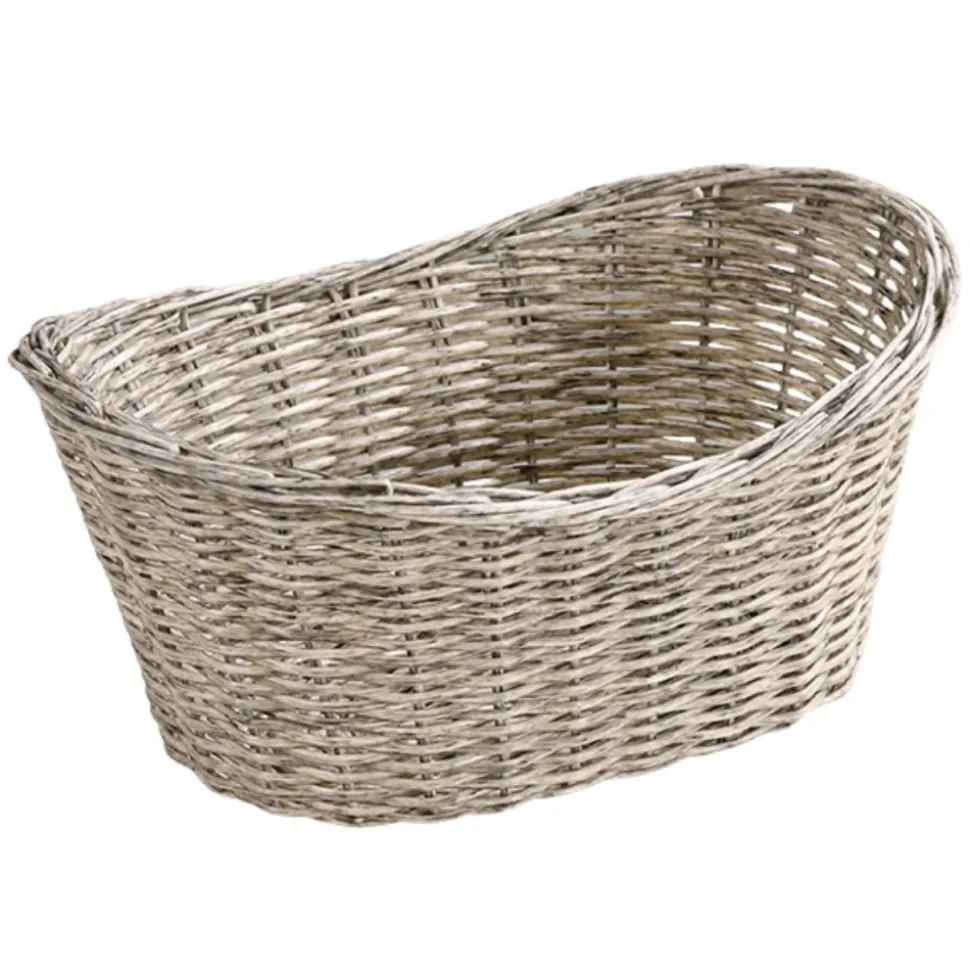 Stylowy koszyk na chleb i owoce szary pleciony 28x21xh13 cm