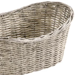 Stylowy koszyk na chleb i owoce szary pleciony 28x21xh13 cm