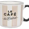 Stylowy kubek Bistrot 450 ml beżowe pasy