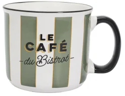 Stylowy kubek Bistrot 450 ml zielone pasy