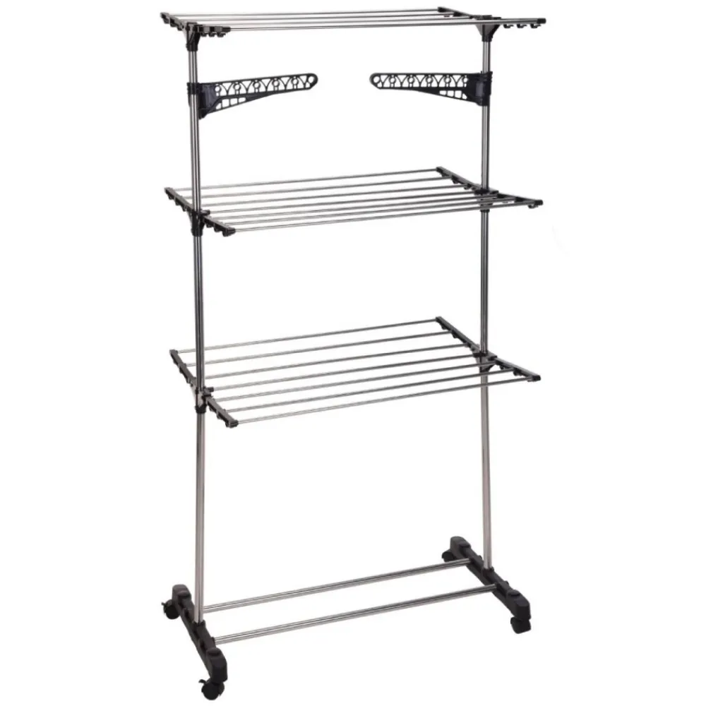 Suszarka na pranie 3-poziomowa z kółkami 165 cm * Bathroom Solutions Discount