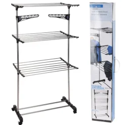 Suszarka na pranie 3-poziomowa z kółkami 165 cm * Bathroom Solutions Discount