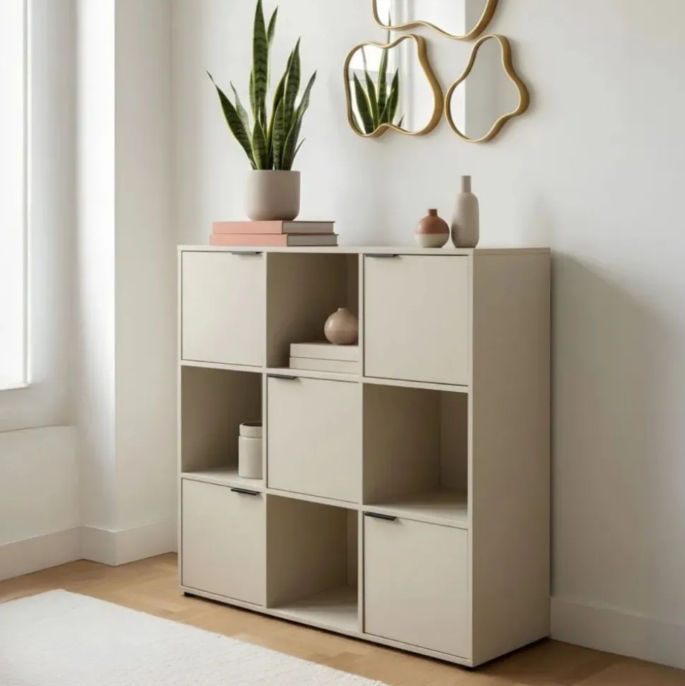 Szafka modułowa 5 drzwi z otwartymi półkami LINORA 89x29x90 cm