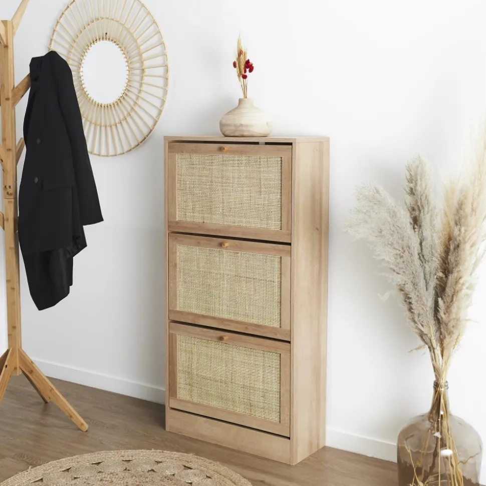 Szafka na buty TIVO rattanowy front 113 cm