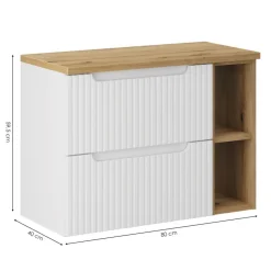 Szafka pod umywalkę z półką Rilla White 80 cm