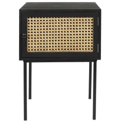 Szafka nocna Rio czarna rattanowy front * HowHomely Discount