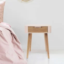 Szafka nocna WENDY z szufladą pink róż * HowHomely Online